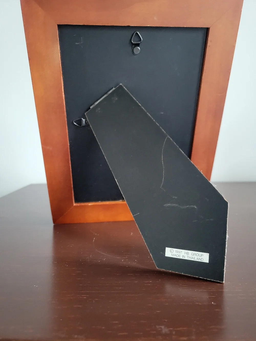 Vintage Y2K Wood Beveled Photo Frame, 9.25
